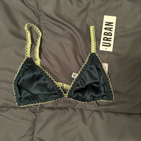 Urban Outfitters Other - Urban Outfitters Emerald Green Satin Bralette